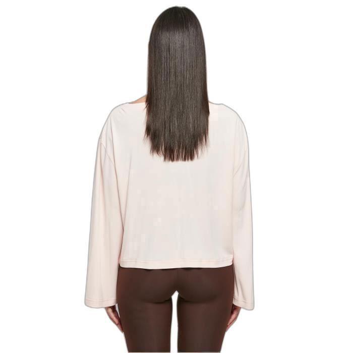 T-shirt Col Bateau Court En Modal À Manches Longues Femme Urban Classics - Rose - XS