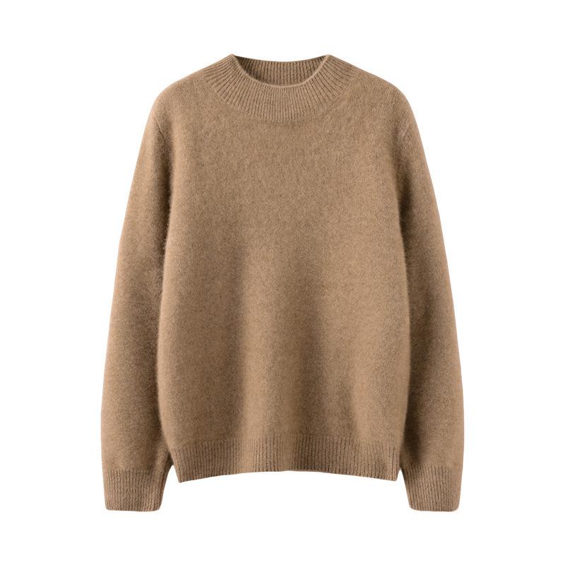 Autumn & Winter Women's 100% Pure Cashmere Half-High Neck Sweater - New Style, Comfortable, Warm, Fluffy Pullover.
