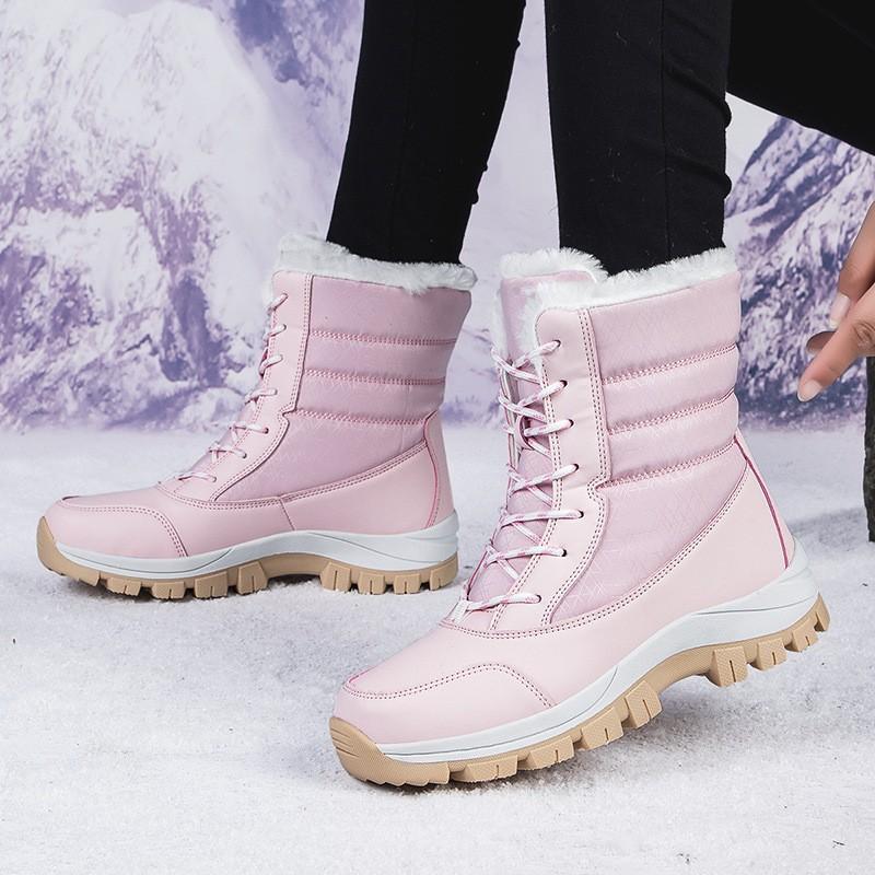 New Winter Snow Boots for Women, High Top Cotton Shoes with Thick Cashmere and Cotton Boots, Warm and Non Slip Boots