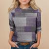 Children's 3/4 Sleeve Tops Casual  Print T Shirt Round Neck Pullover Blouse