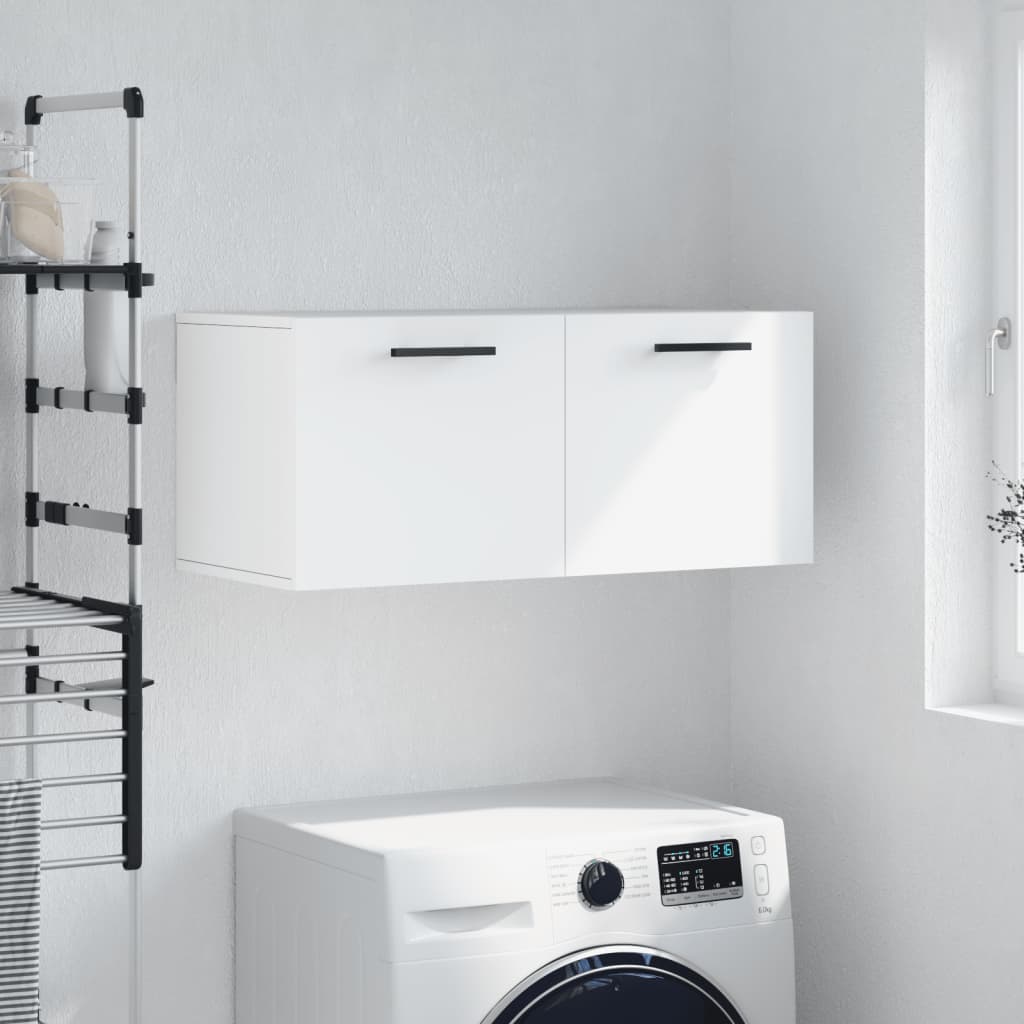 Wall Cabinet White 80x36.5x35 Cm Particleboard