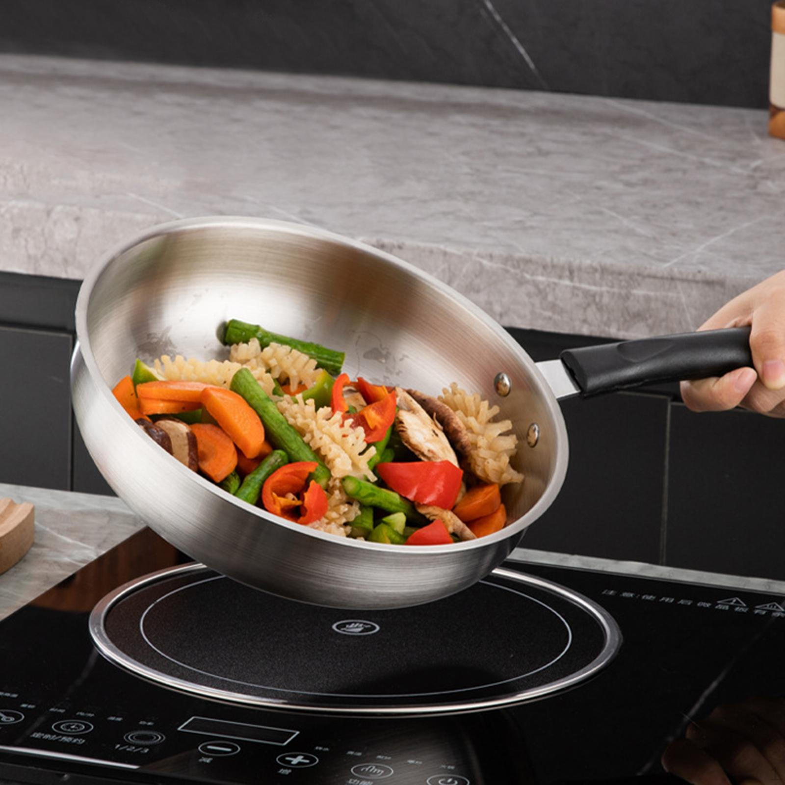 

Camping Frying Pan Deep Fry Non Stick Stainless Steel Skillet for Fishing RV 25.2cm
