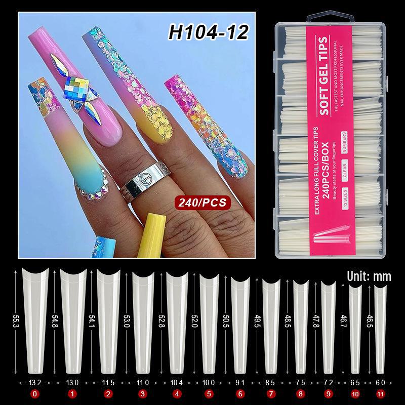XXXL Transparentes Denim Nagelkunst-Set mit Ballett-Thema - 240 Stück