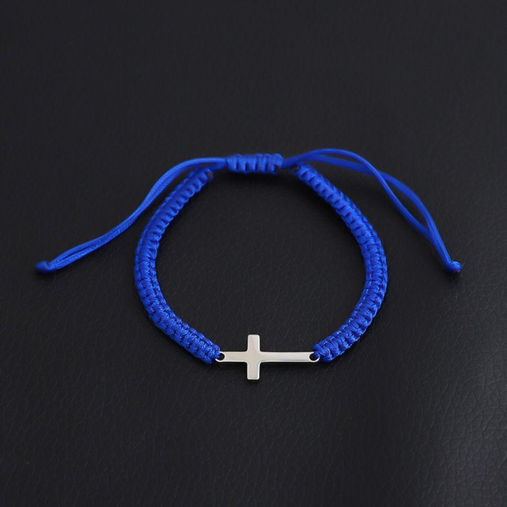 Creative Adjustable Charm Bracelet Colored String Couple Hand Ring Cross Bracelet  Men and Women