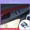 Carbon Fiber Styling Car 4pcs Stickers For Hyundai Tucson 2015 2016 2017 2018 Accessories Windows Lifter Control Button Panel