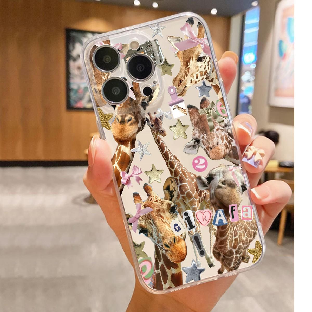 

Прозрачный противоударный чехол с изображением оленя для iPhone 14-17 Pro Max Galaxy A04E прозрачный