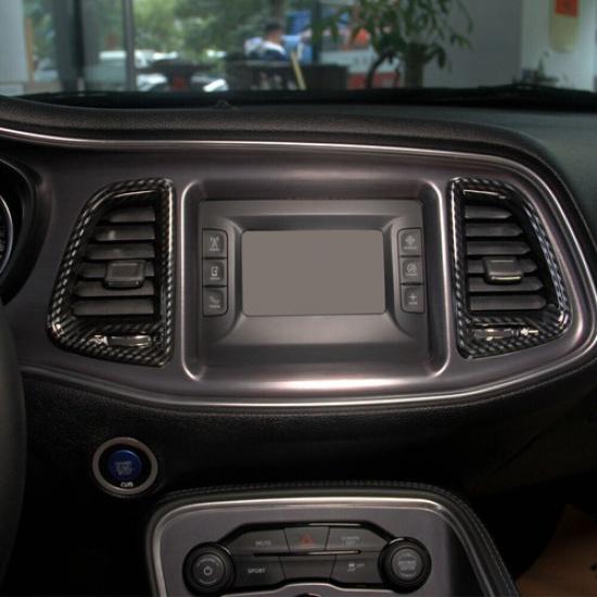 4pcs Carbon Fiber Air Vent Cover AC Outlet Trim Kit for Dodge Challenger 2015-23