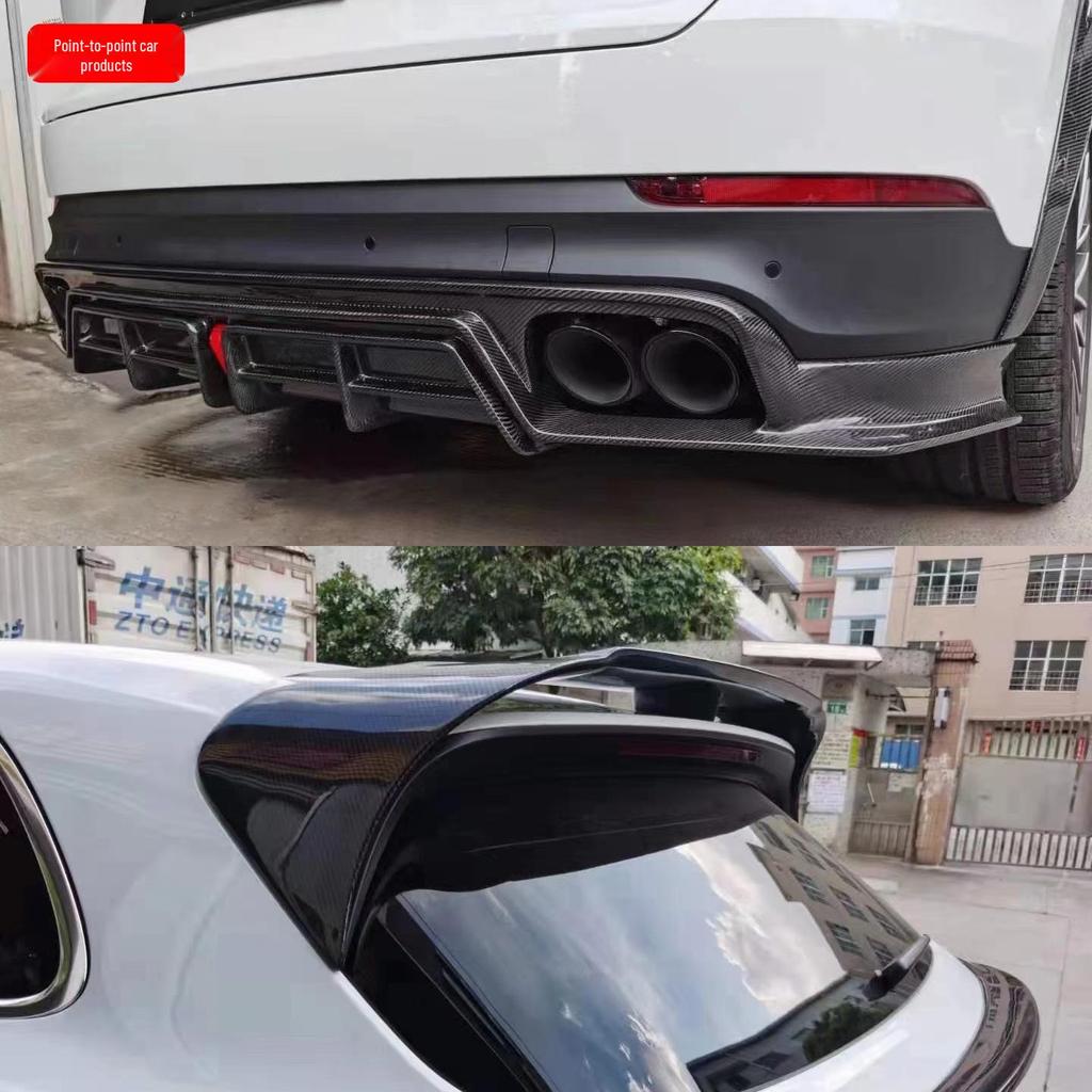 Carbon Fiber Body Kit: Fits 18-22 Porsche Cayenne 9Y0 - Side Skirts, Front & Rear Lip, Tail Wing, Roof Spoiler