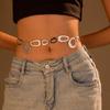 Y2K Chain Belt Geometric Shape Metal Ring Belt Luxury Hollow Waist Chain  Woman Fashion