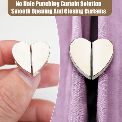 2/4/12/20Pcs Love Heart Curtain Magnet Closure Prevent Light Leaking Magnetic Curtain Clip