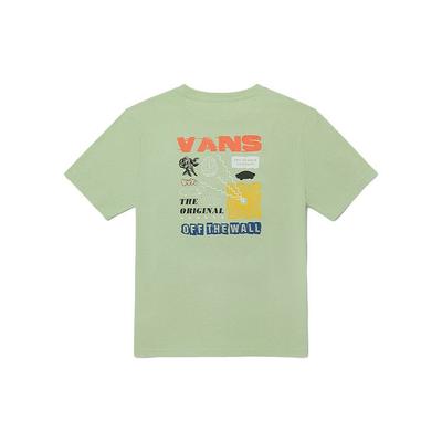 Vans T-shirt Uni Vintage Coupe Ample Col Rond Manches Courtes Unisexe Haut Vert Clair VN0A5H9JYSJ