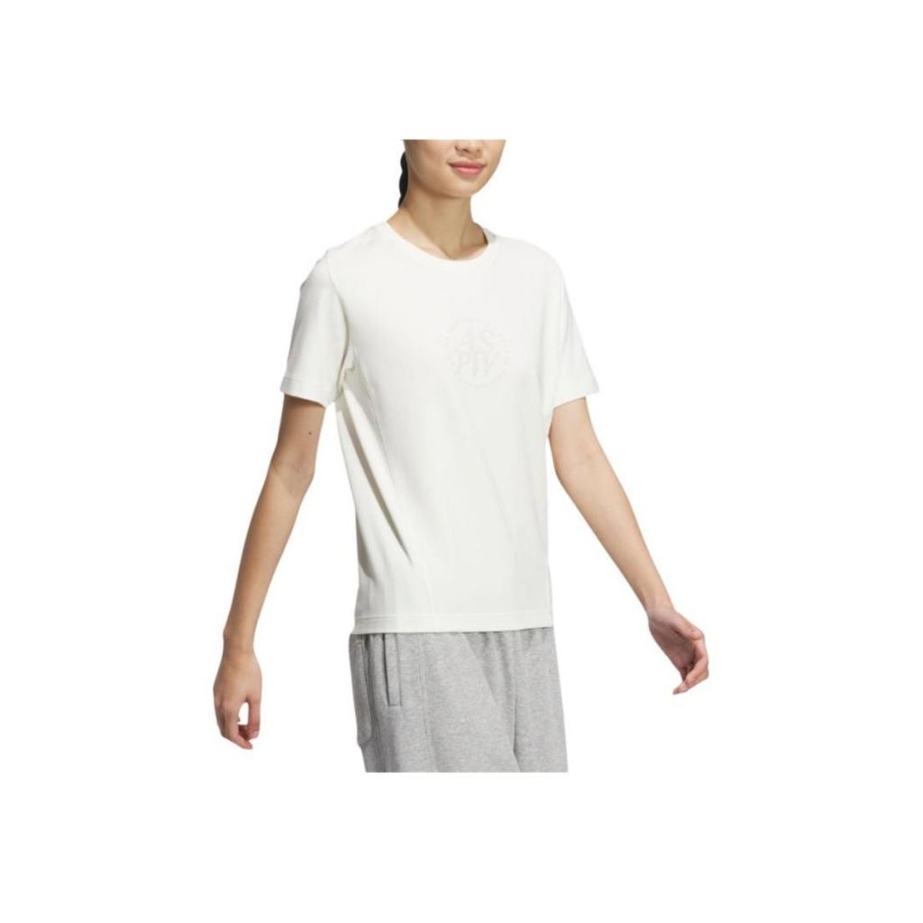 Adidas Casual Simple Round Neck Short Sleeve T-Shirt Women Tops Han-Jade-White JJ3587