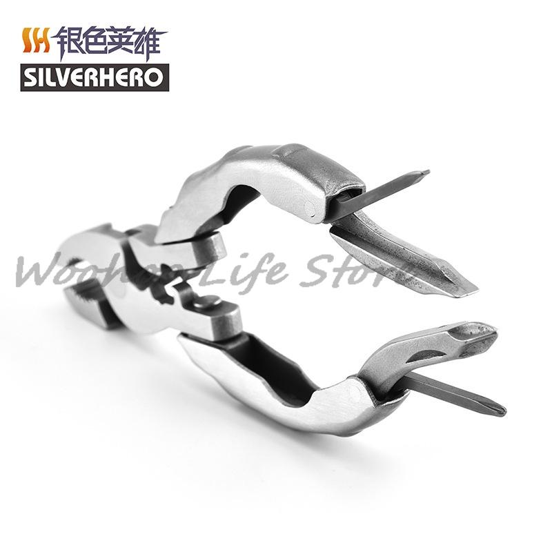 

Turtle Style Multi-Tool - 9-Piece Pocket Plier Set for EDC, Camping and Daily Repairs серебряный