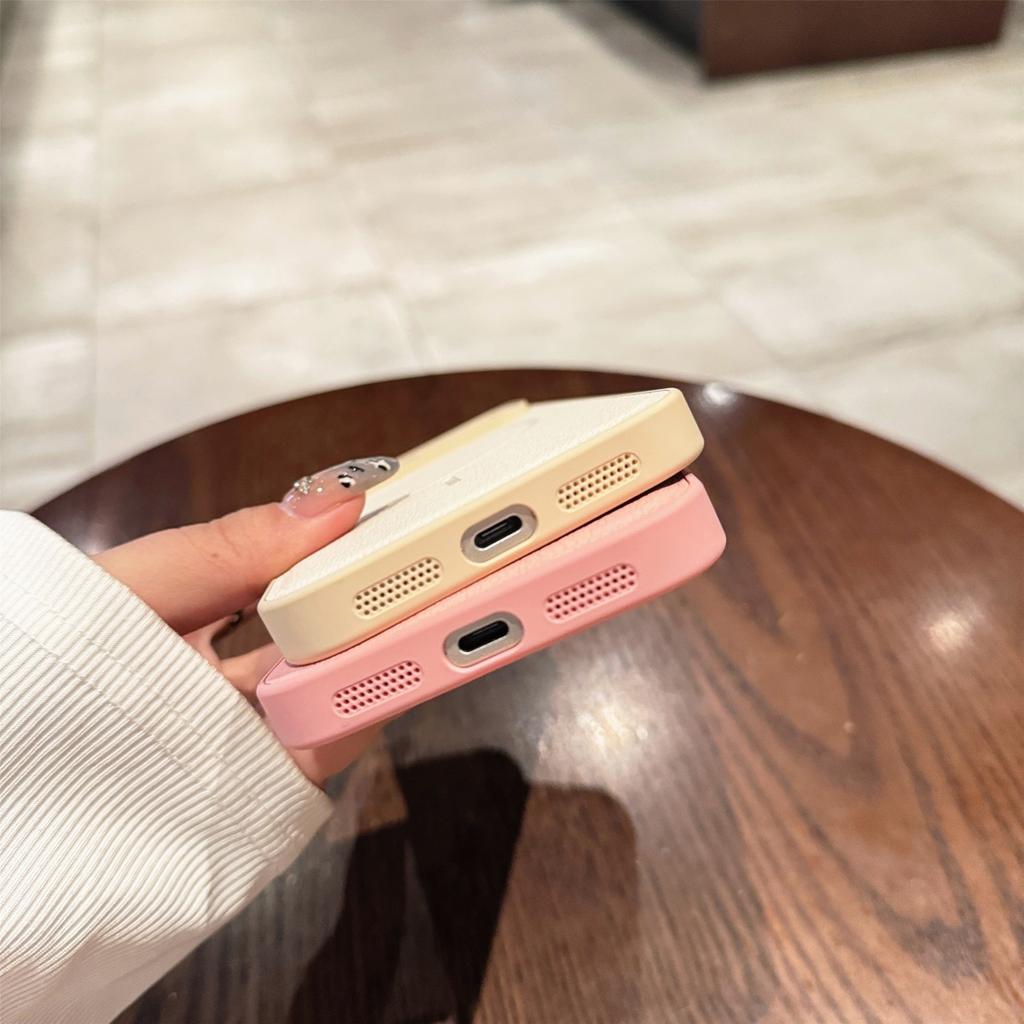 Business Vegan Leather For Magsafe Magnetic Case For iPhone 17 Air 16 15 14 Plus 13 12 11 Pro Max Solid Color Shockproof Cover