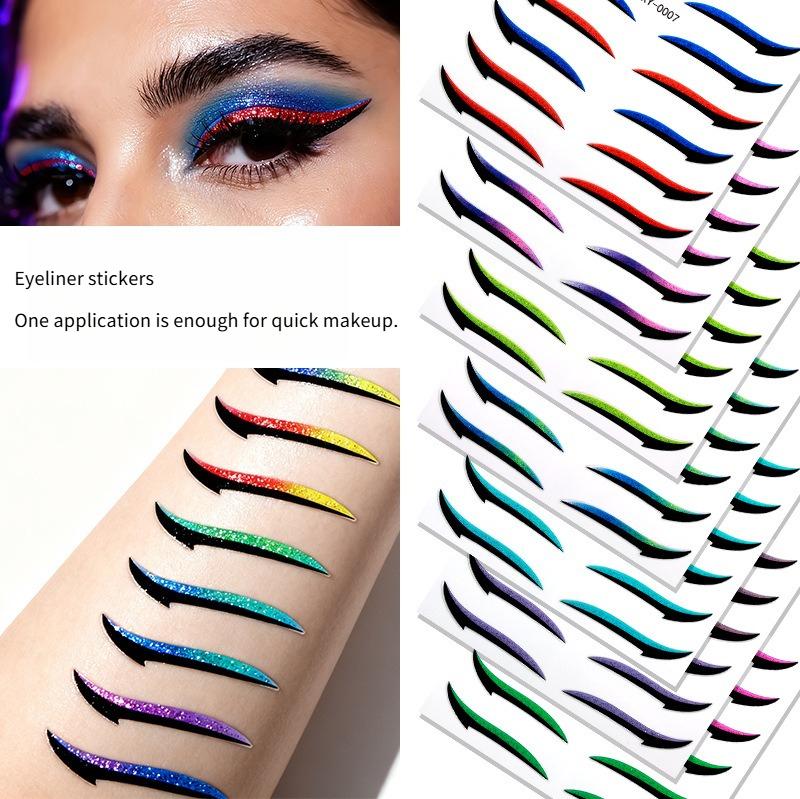 1PC waterproof European and American eye makeup sticker, eyeshadow sticker, scallion powder sequin eyeliner sticker, self-adhesive
