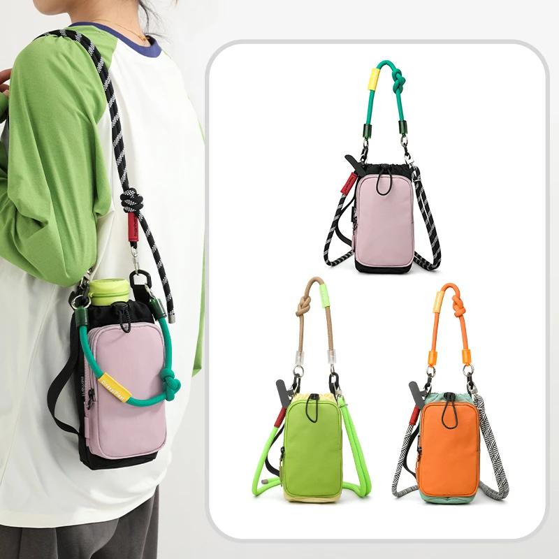 Fashi Grande Capacità Tela Solida Borsa a Spalla da Donna Dolce Fresca Coulisse Secchiello Leggera Versatile Borse a Tracolla