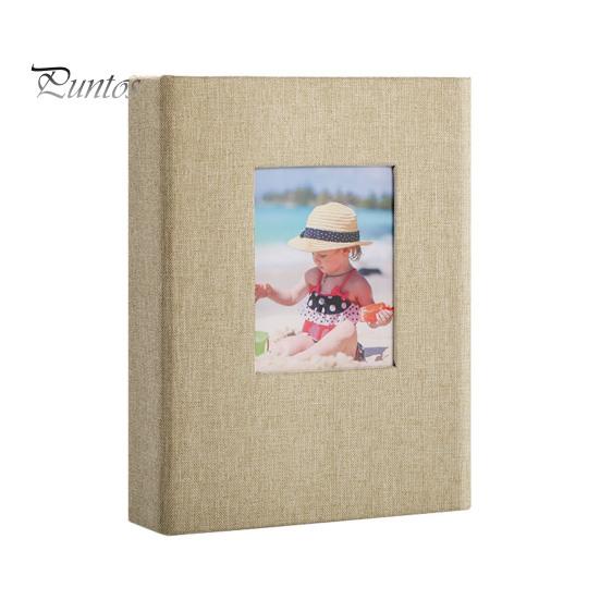 Slip-in Photo Album Linen Cover 28 Pages 56 Pockets 4x6-Inch Wedding Travel Baby Shower Kids Family Anniversary Picture Collection Book