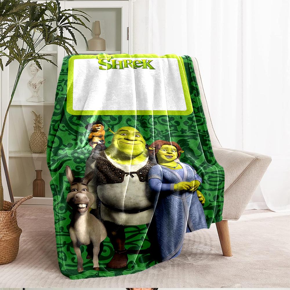 Coperta Stampata a Tema Shrek - Perfetta per Divano, Letto, Viaggio e Uso all'Aperto | Lavabile in Lavatrice, Accogliente e Durevole.