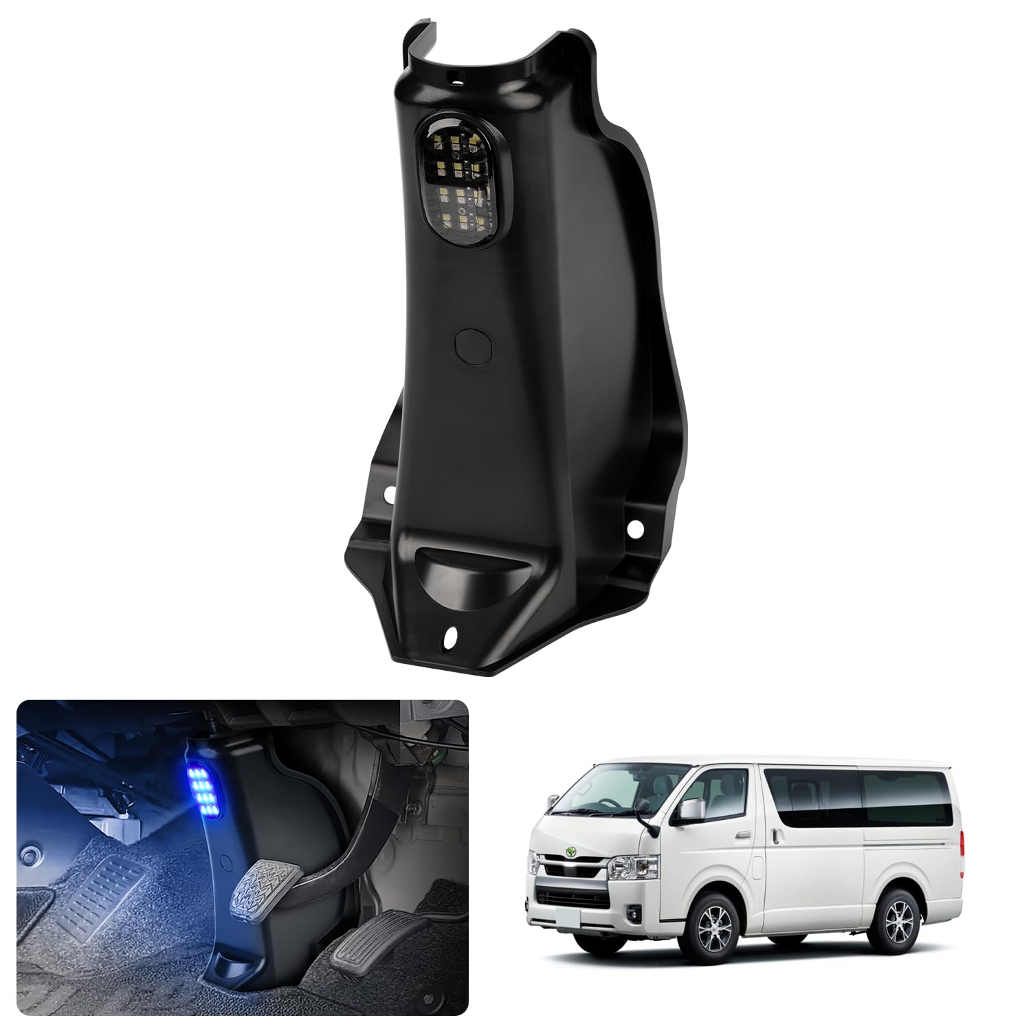 

GIMUYA Крышка отверстия рулевой колонки для Toyota Hiace 200 серии со светодиодной подсветкой, настраиваемая, стандартная и широкая, АБС-пластик, устойчивая к истиранию и нагреву, удобная, настраиваемый интерьер чёрный