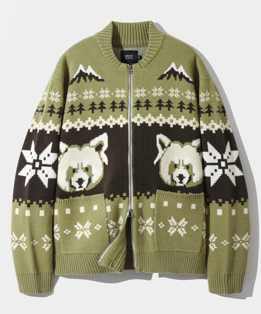 Dimiteulibeullaeg 2Way Essential Heavyweight Nordic Cardigan_Olive
