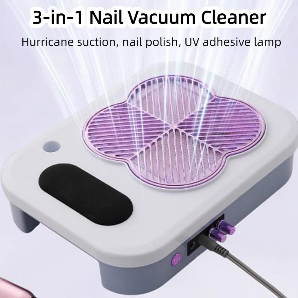 UV Lamp 3-in-1 Nail Vacuum Cleaner Powerful Suction LED Nail Lamp  Nail Polish Application