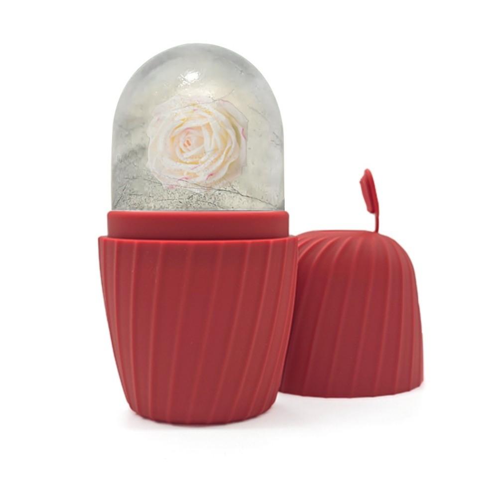 Silicone Ice Mold Ice Face Roller Cooling Face Lifting Facial Massager Shrink Pores Reusable Ice Facial Roller красный