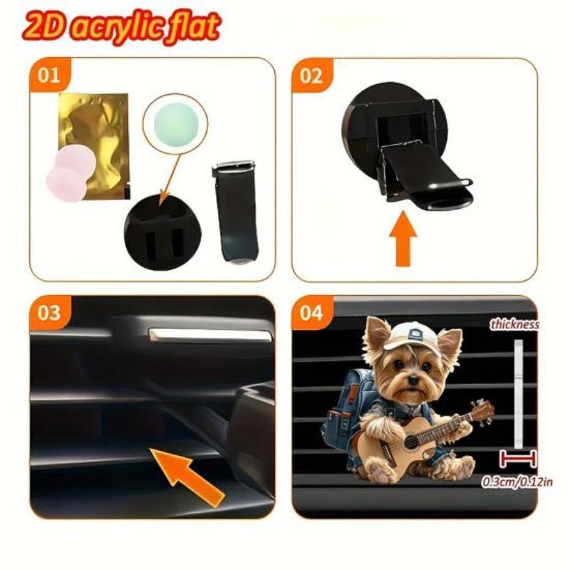 Yorkie Car Vent Clip Cute Dog Air Freshener Automobile Pendant with Fragrance