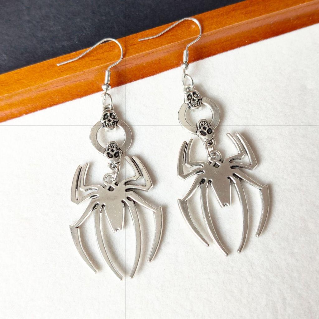 Halloween Skull & Spider Statement Earrings