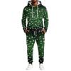 Men's Casual Christmas Print Hoodie and Straight-Leg Sweatpants Two-Piece Set for Holiday Celebration