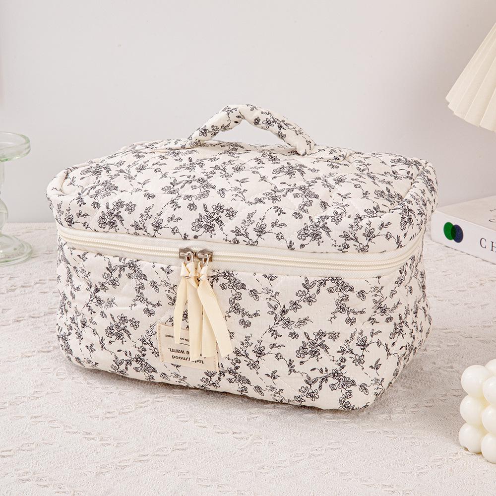 Gestepptes Rot Kariertes 3-teiliges Make-up-Taschen-Set mit Clutch mit großem Fassungsvermögen
