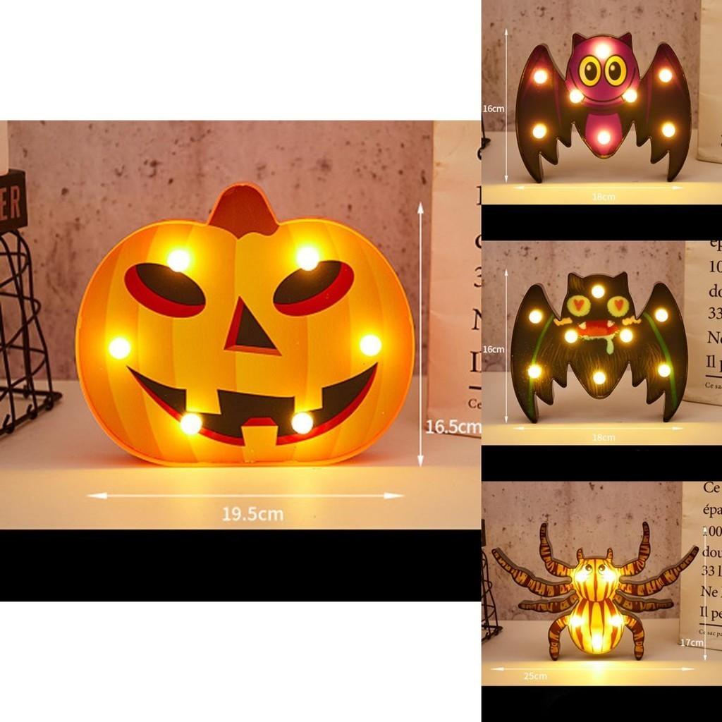 Colorful Halloween Decoration Led Lights Lantern With Bat Skull Pumpkin And Spider Designs