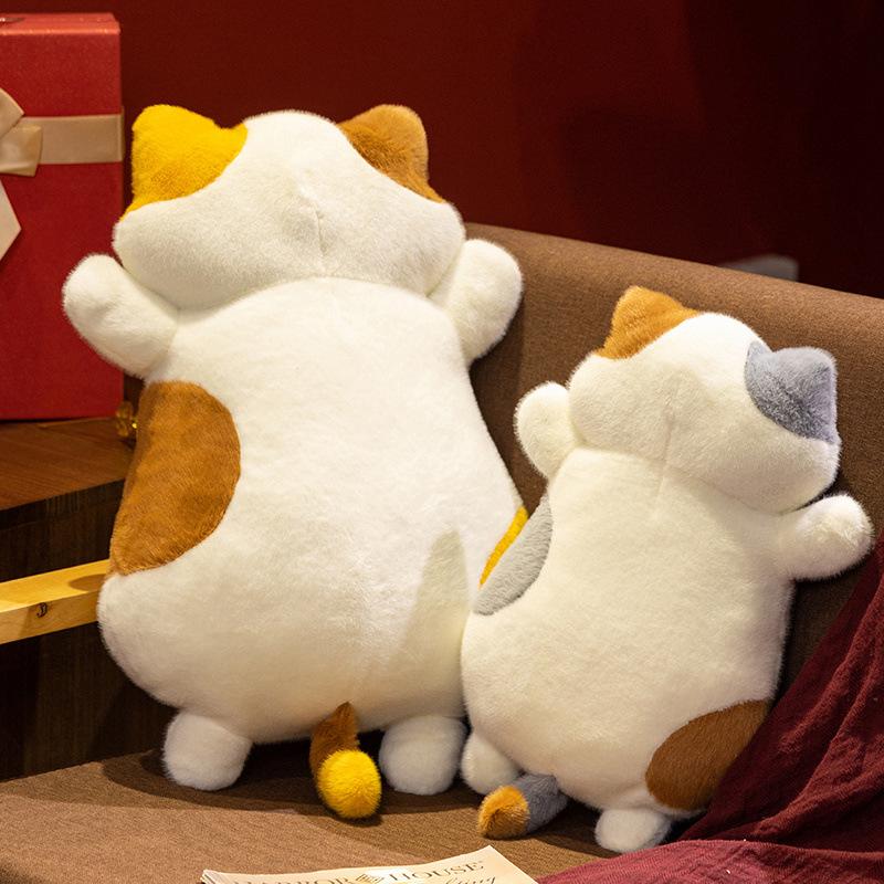 Miękka poduszka do rzucania dla kota z trzema kwiatkami, pluszowa zabawka, lalka kociaka, lalka dla dzieci, lalka uspokajająca