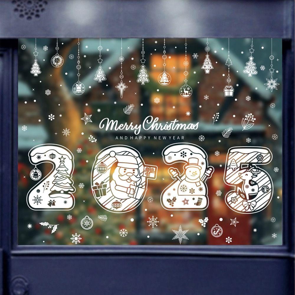 

Статичные наклейки на окна ПВХ Съемные наклейки на Новый год Новые рождественские наклейки на окна Рождество Style 4
