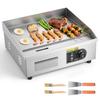 VEVOR Commercial Electric Griddle, 450 X 300 Mm, 2800W, 50-300 Degrees C Adjustable Temp Control