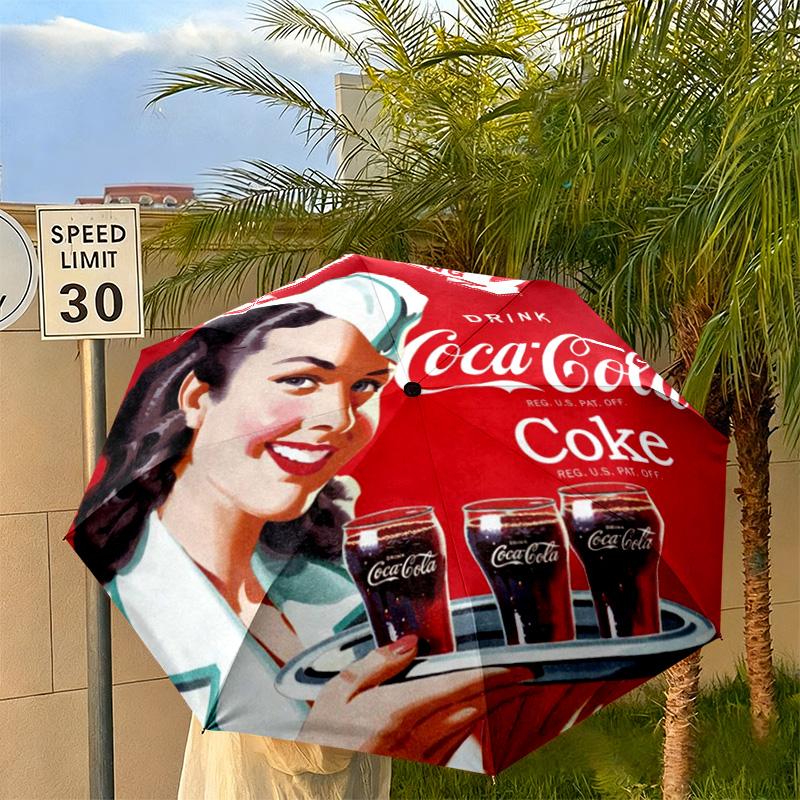 Christmas Gift Halloween Theme Bear Truck Coca Cola umbrella is suitable for all seasons, including home travel and outdoor activities Y3