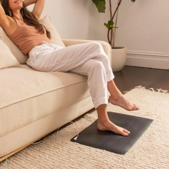 Earthing Grounding Yoga Mat Universal Anti-Slip Conductive Faux Leather Anti-static Stress Relief Foot Therapy Sleep Aid Earthing Mat