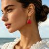 Bohemian Water Drop Earrings with Natural Stone Pendants & Copper Hooks