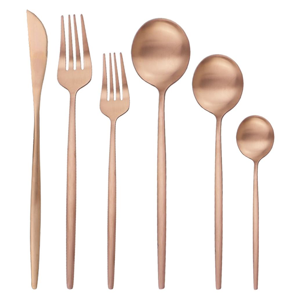 36Pcs/set Red Gold Dinnerware Cutlery Set Stainless Steel Knife Dessert Fork Tea Spoon Silverware Kitchen Flatware Tableware Set