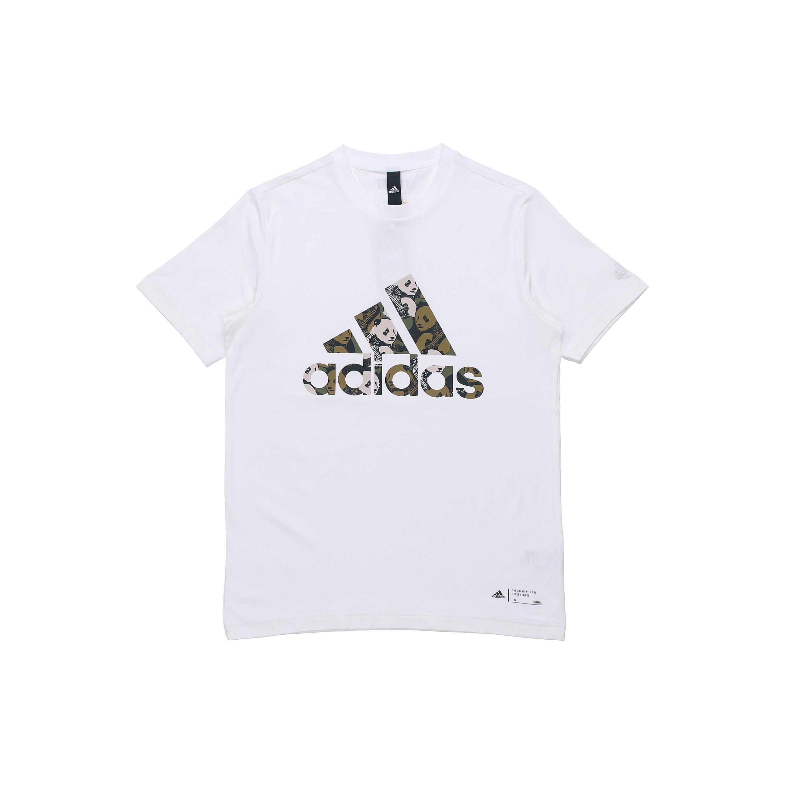 adidas China Tee M Panda Crew Neck Sports Short Sleeve White Unisex GP1849 XXL