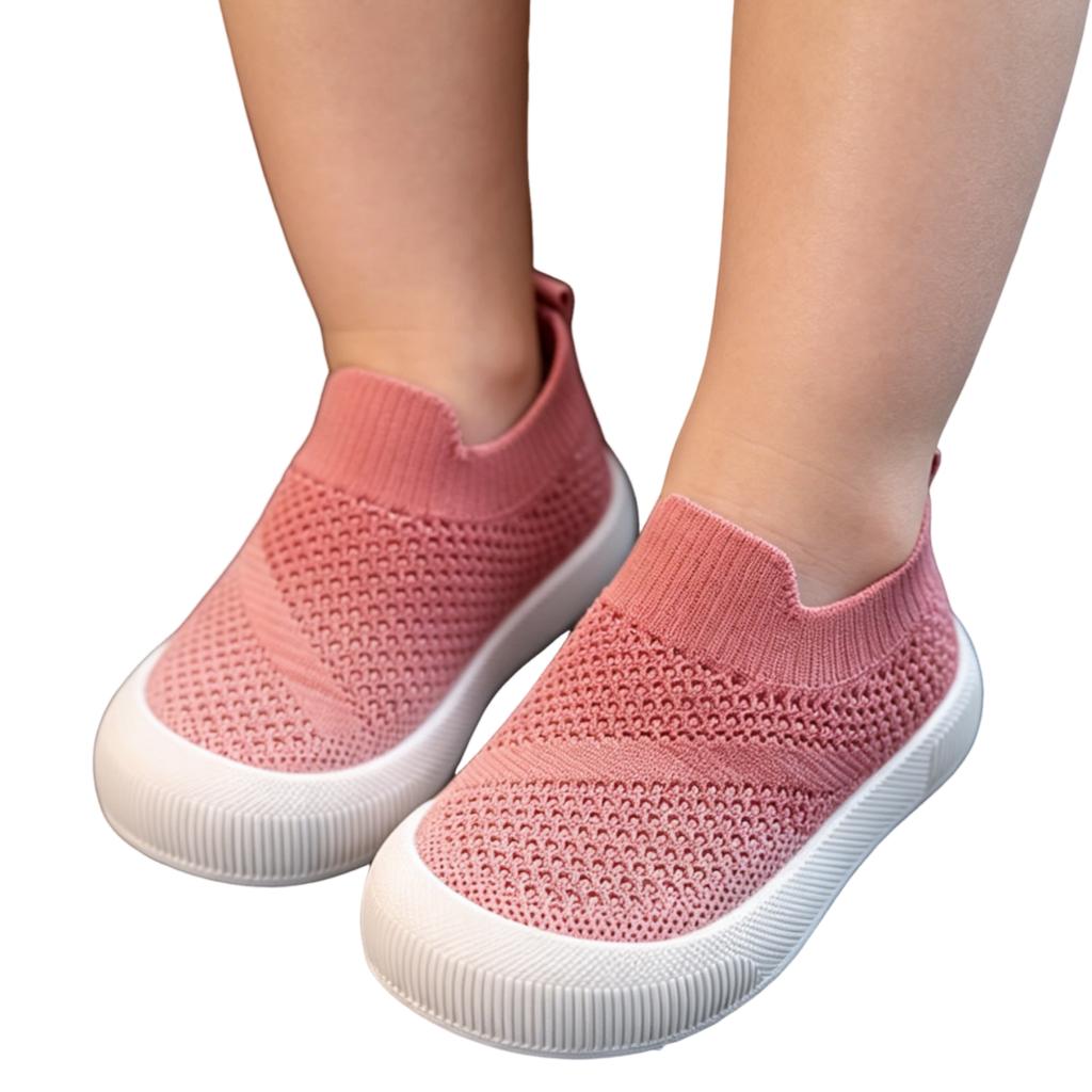 Breathable Flyknit Baby Shoes Slip On Soft Sole Lightweight Toddler Sneakers for Early Walking and Indoor Outdoor Use