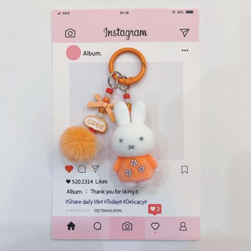 

Miffy Keychains for Bags Miffy Keyrings Flocked Keychains Accessories Cute Miffy Model Playthings Children s Day Gift