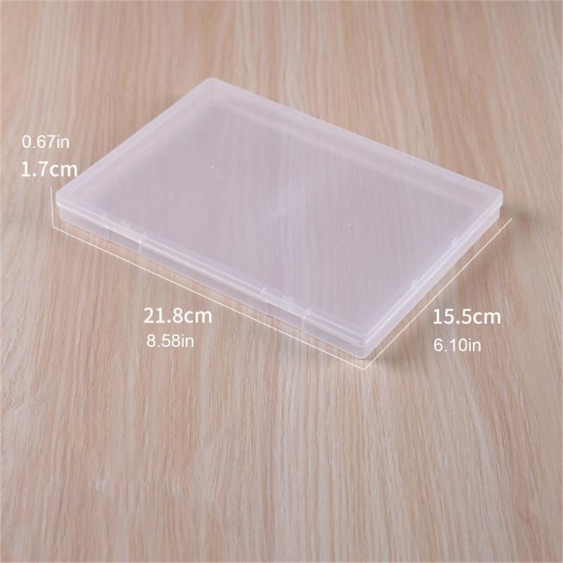 Pack Of 5 Clear Flat Plastic Storage Boxes for Organizing Beads Tools Letter and Papers Transparent Organizers Case