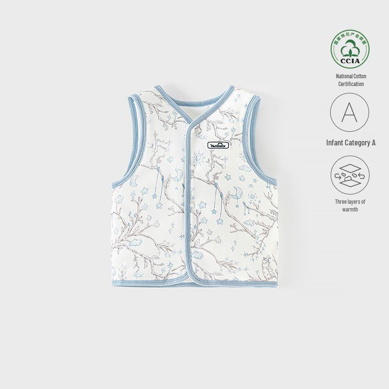 Thickened Pure Cotton Baby Winter Vest - Warm Sleeveless Infant Jacket Cape 100 cm