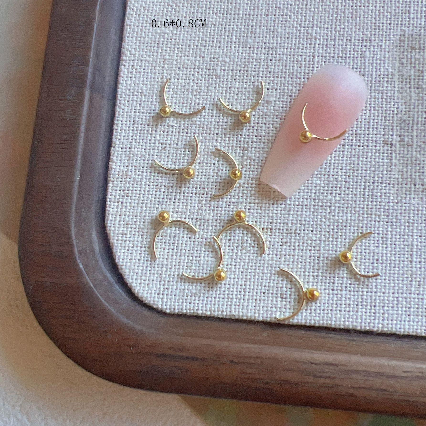 

Smiley Face Curved Alloy Nail Art Ornaments Pack of 10