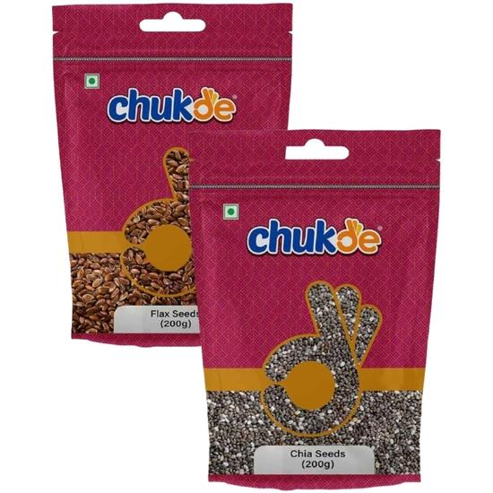 Chukde - Льняное семя 200 г и Семена чиа 200 г - Индийские специи - Семена - Комбо-набор