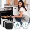 JUNW 4 Pcs Heat Resistant Pot Holders, Kitchen Pot Holders Square, Black and White Double Sided Potholders and Oven Mitts, Oven Pot Holders for Cloth