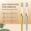 Kingubznis Gold Toothbrush Luxury Gold Silver Teeth Brush Men Women Adult Toothbrushes New Electroplated Dental Brushes