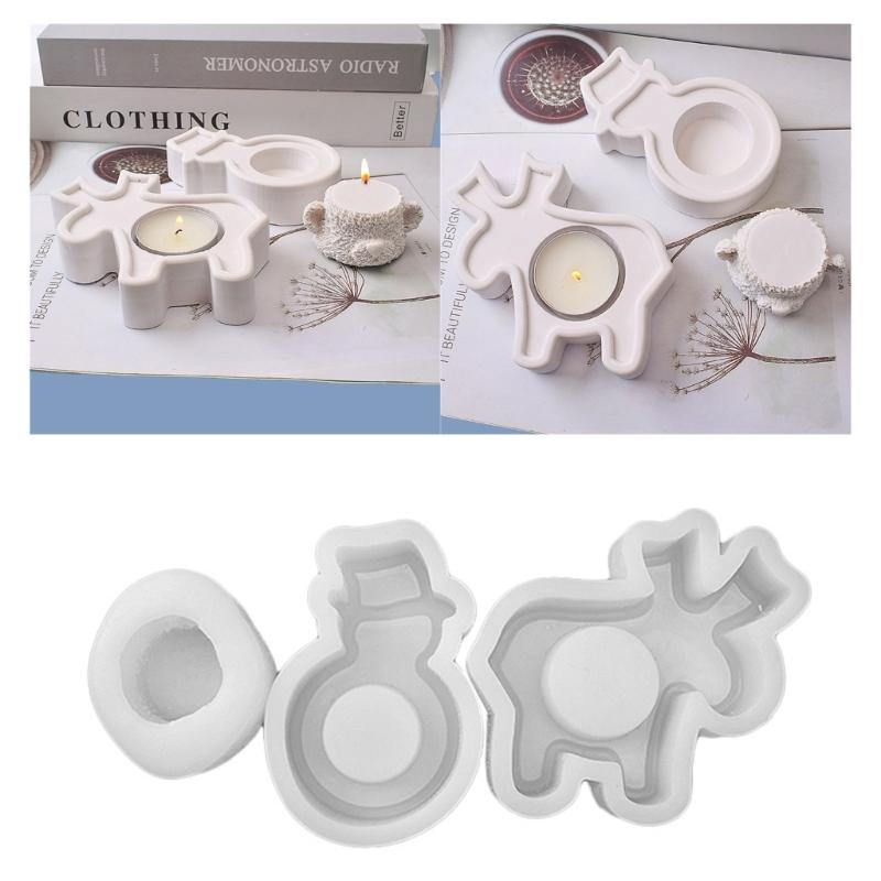 Christmas Candle Holder Tray Silicone Mold for Handmade Crafts and Candle Making