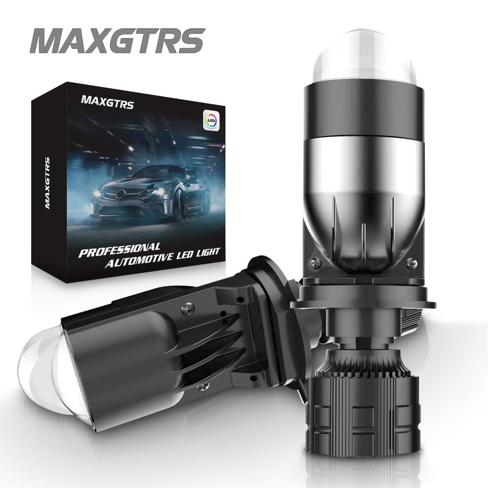 

MAXGTRS 1/2x H4 9003 Hi/Lo Beam LED Mini Projector Lens Headlight Canbus Automobile Lamp LHD 12000LM Focused Motorcycle Light Left-Hand Drive(1PCS) белый