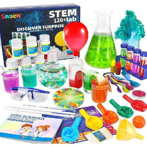 SNAEN 240+ Lab Experiments Science Kits, Chemistry Set, Crystal Growing, Erupting Volcano, STEM Activities Educational Toys Gifts for 6 7 8 9 10 11 220+ Science Kits